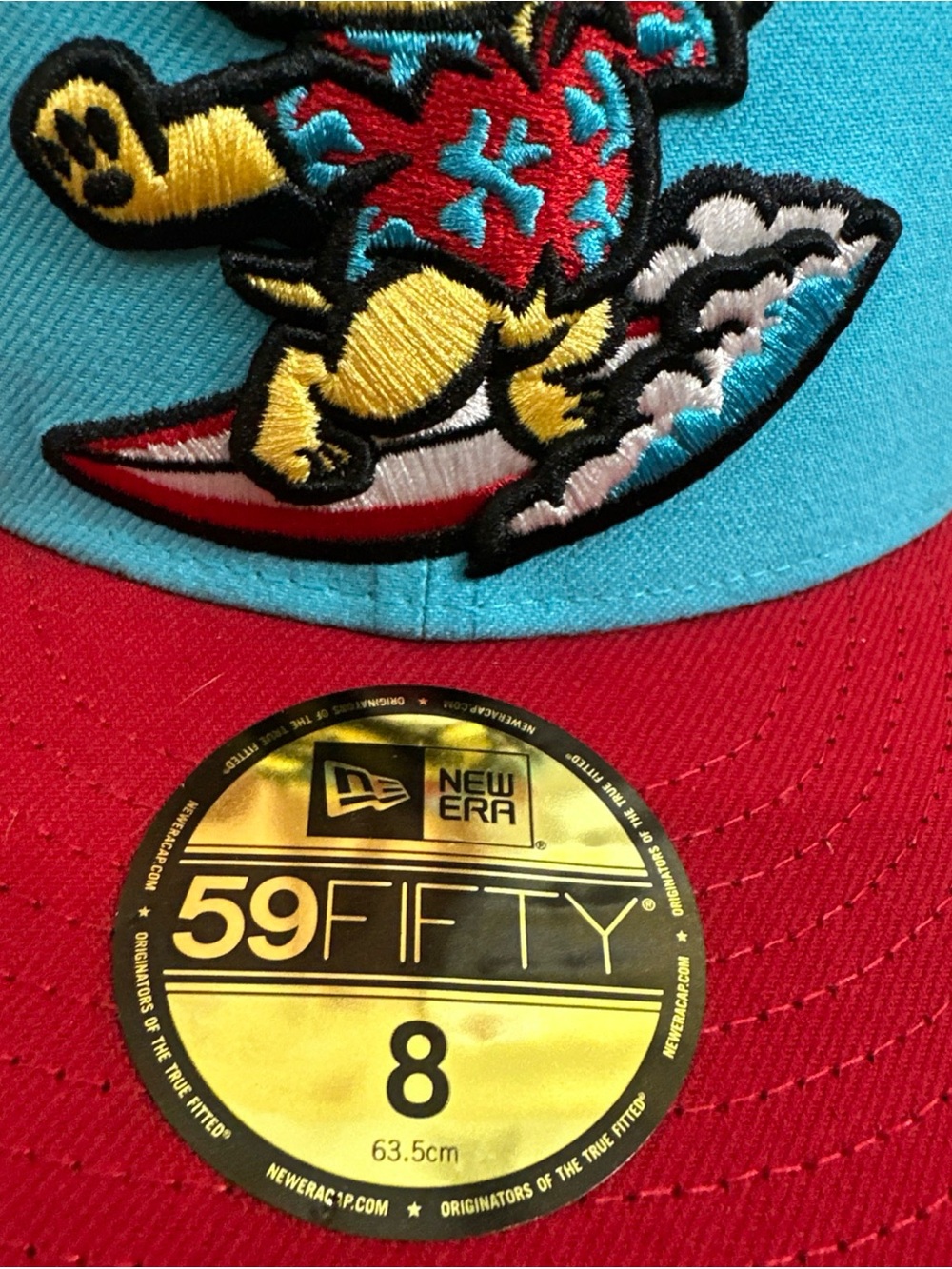 New Era 59Fifty Clearwater Threshers "Beach Dog" MiLB Club Fitted Hat Size 8 - Picture 3 of 8